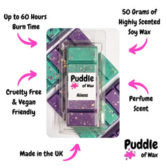 Aliens Wax Melt Infographic