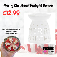 White Merry Christmas Burner