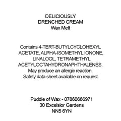 Deliciously Drenched Cream Wax Melts