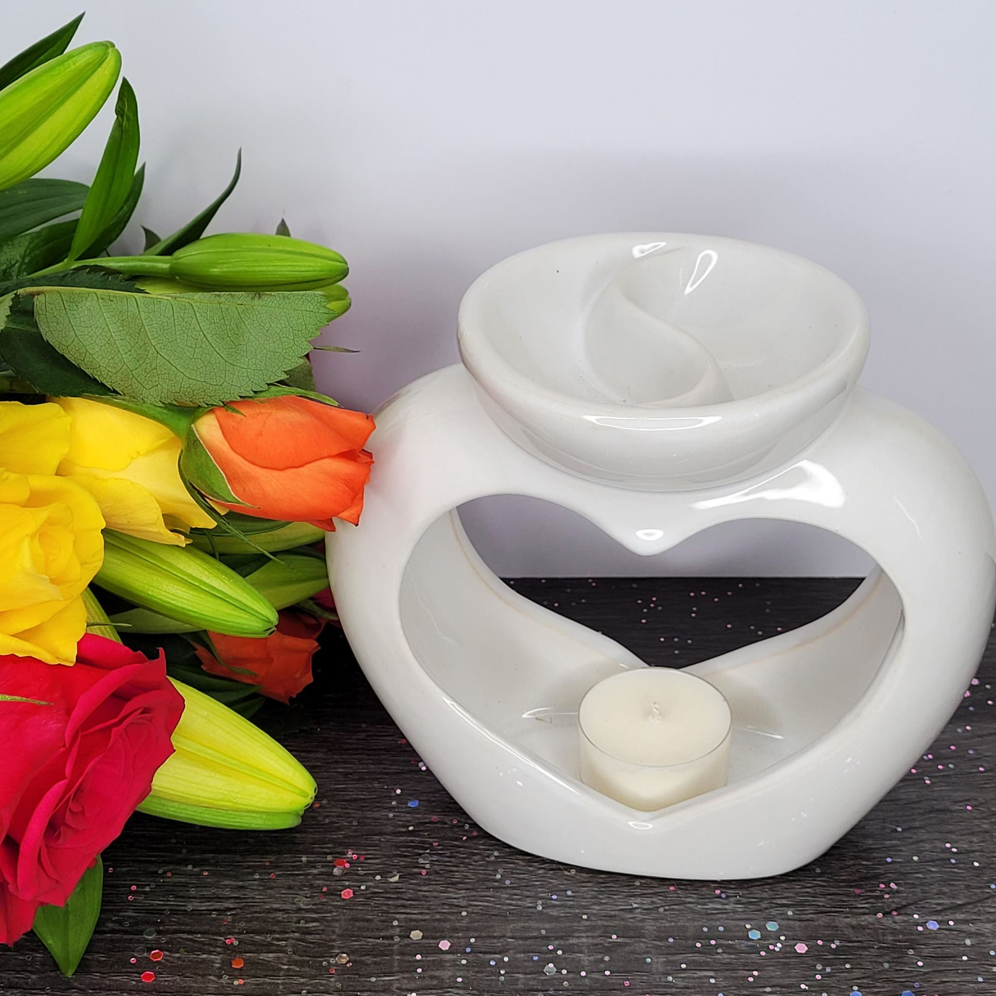 Azalea White Double Tealight Wax Melt Burner