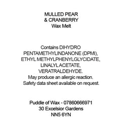 Mulled Pear & Cranberry Wax Melts