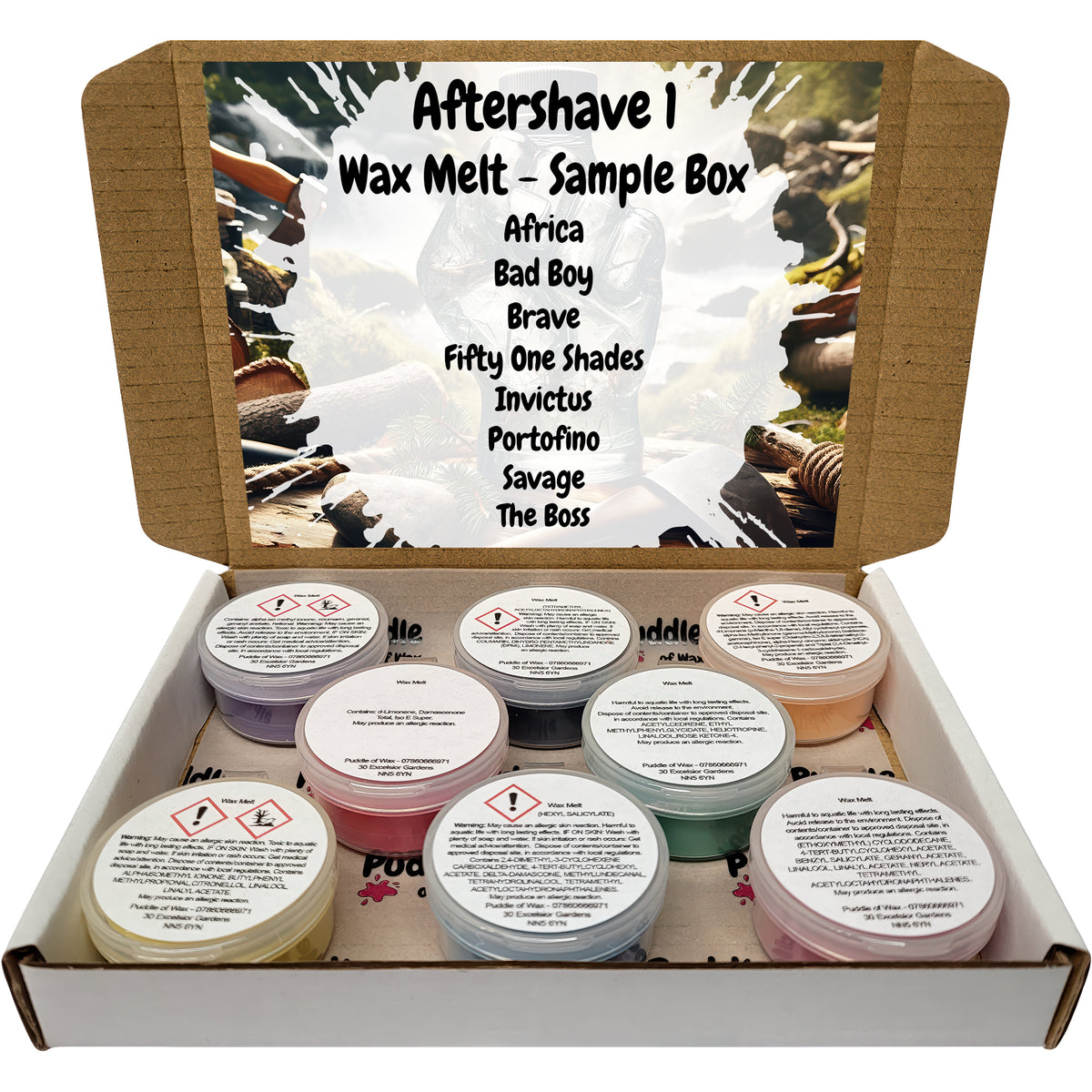 Aftershave 1 Wax Melt Sample Box