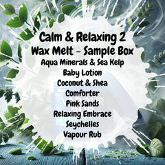 Calm & Relaxing 2 Wax Melt Sample Box