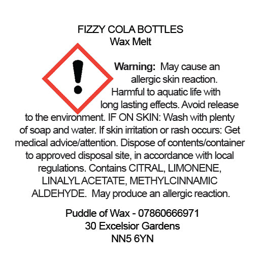 Fizzy Cola Bottles Wax Melts