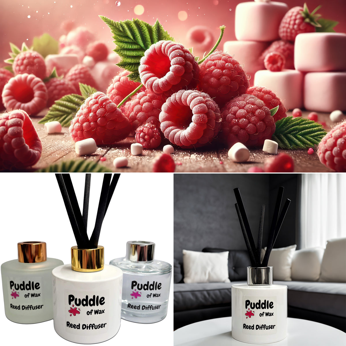 Raspberry & Marshmallow Reed Diffuser