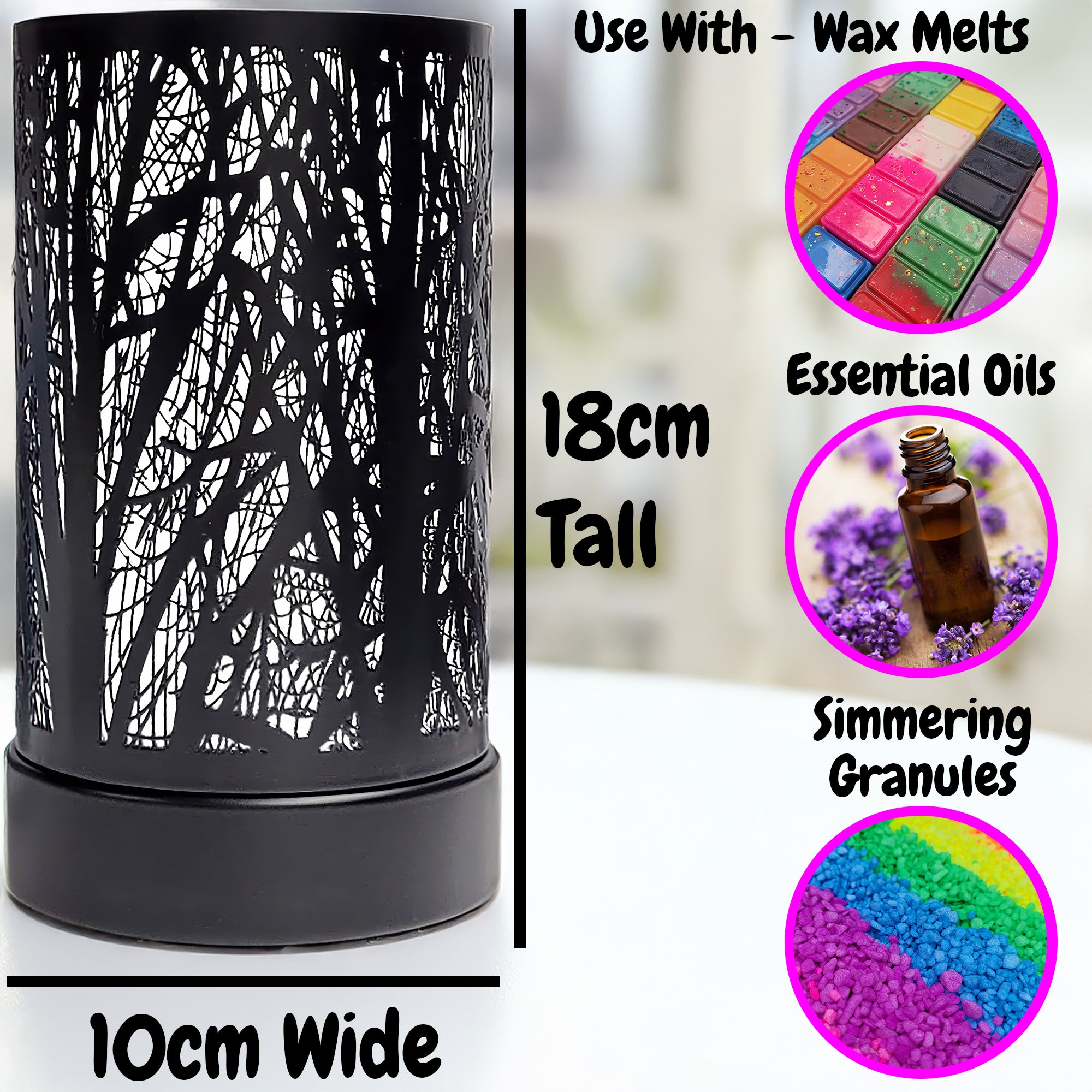 Black Tree Colour Changing Electric Burner