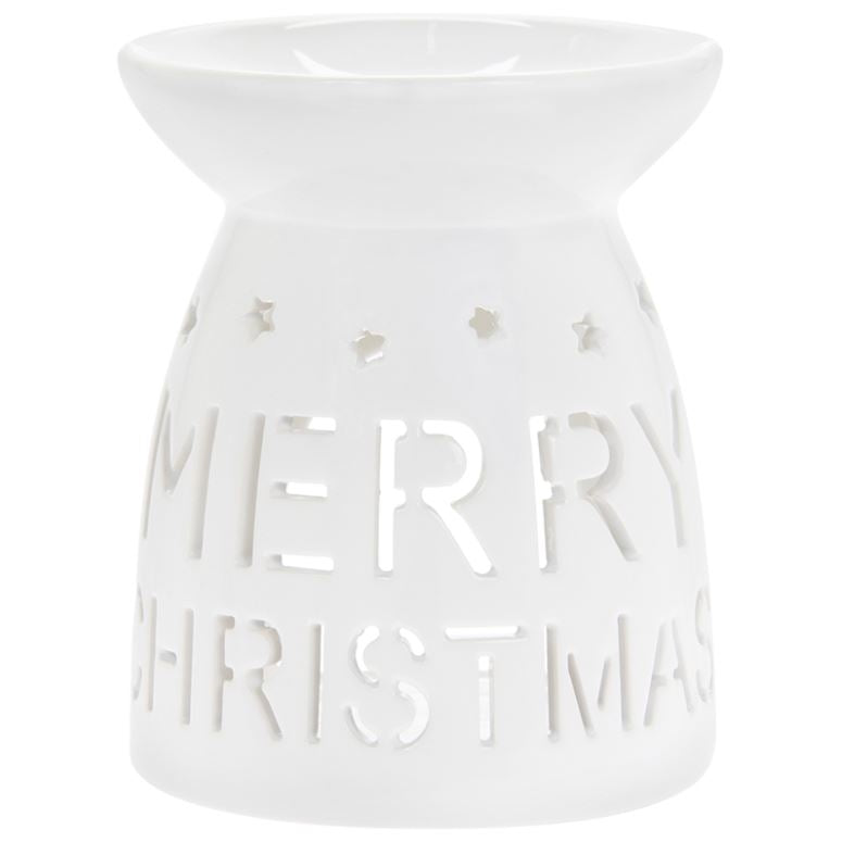 White Merry Christmas Burner