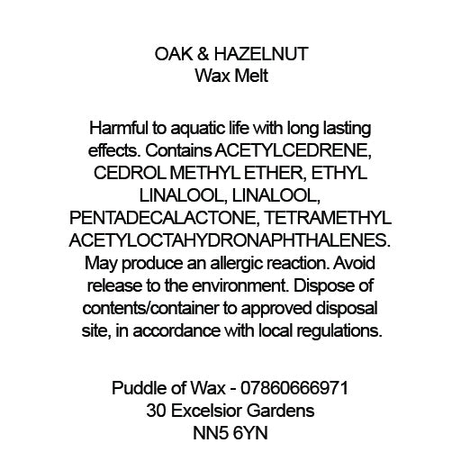 Oak & Hazelnut Wax Melts