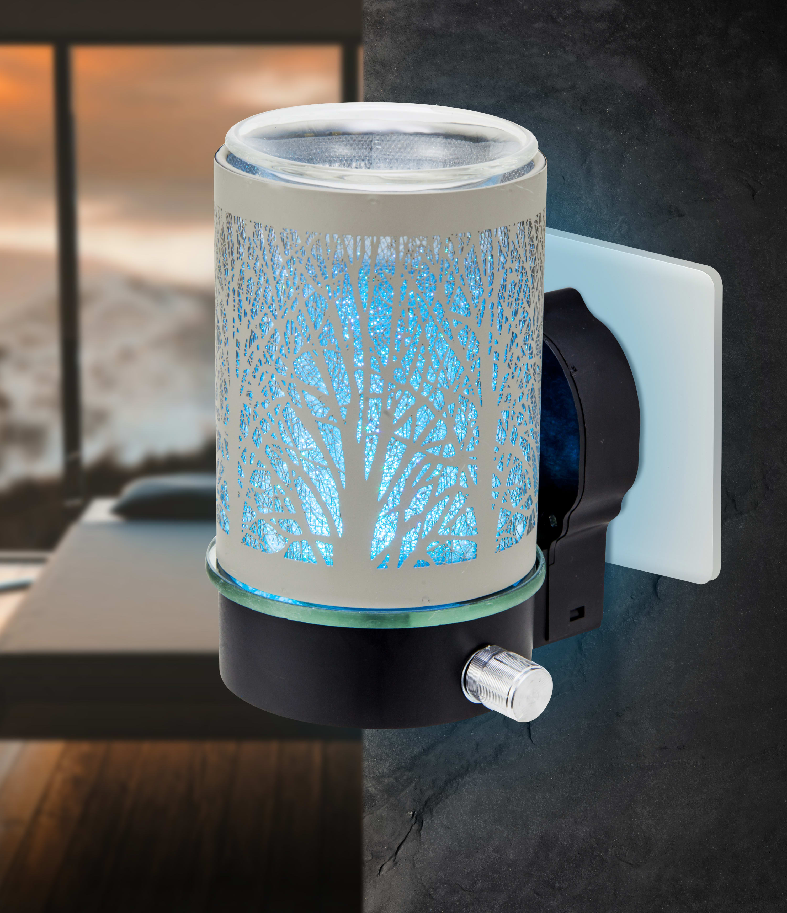 Grey Tree Colour Changing Plug In Warmer