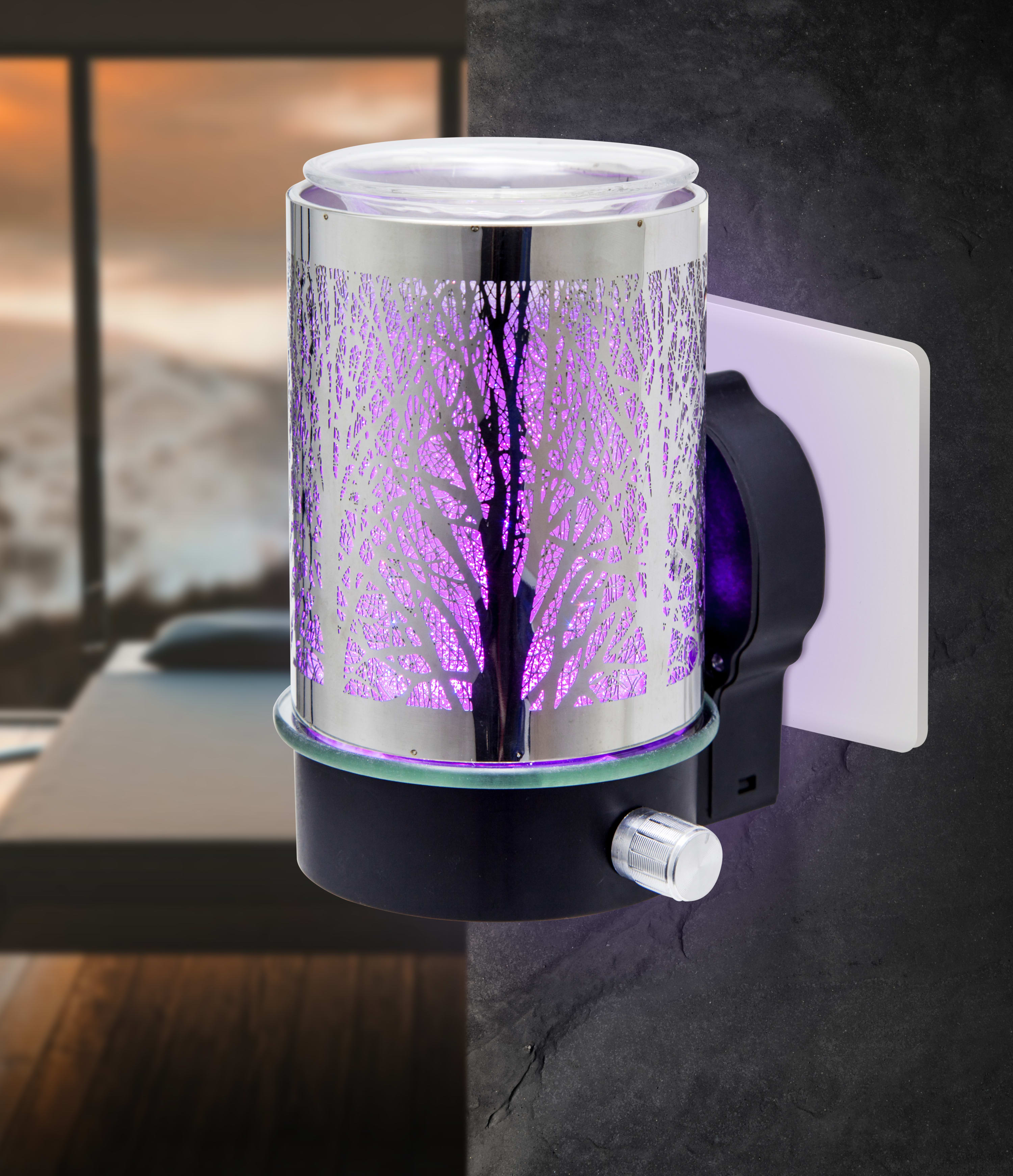 Silver Tree Colour Changing Plug In Warmer