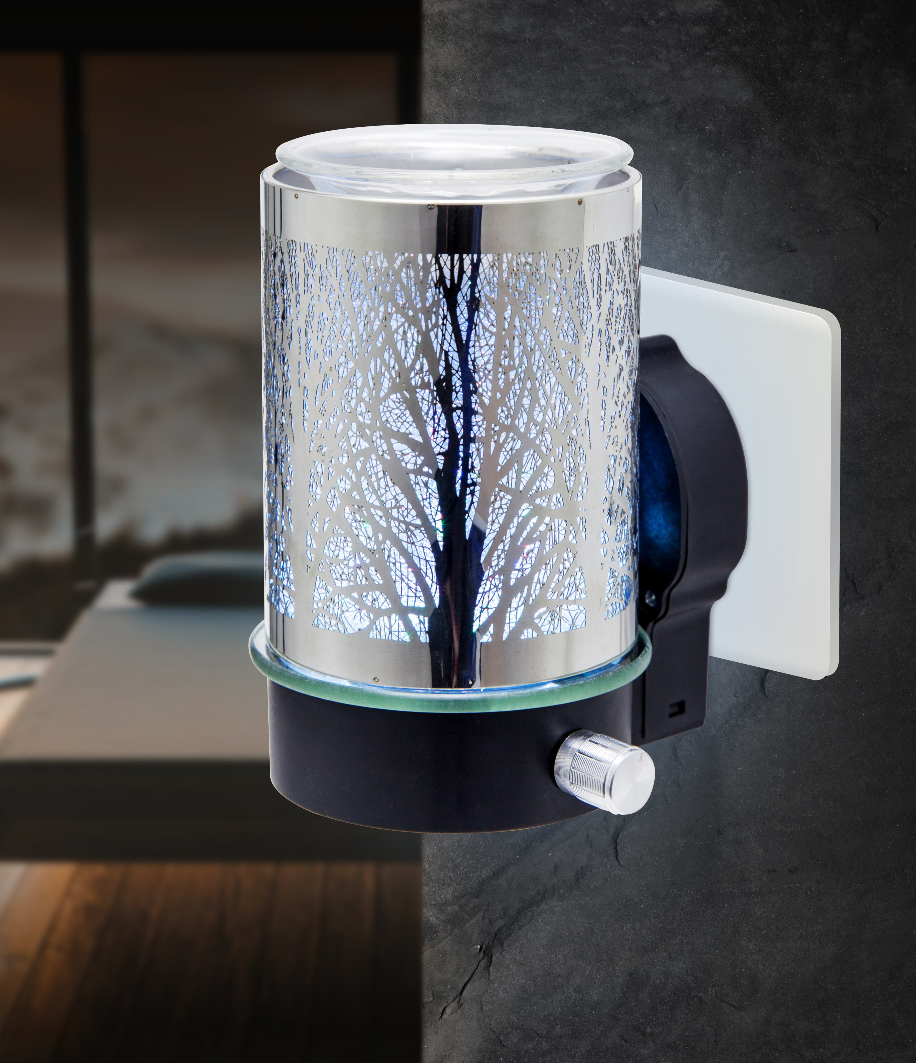 Silver Tree Colour Changing Plug In Warmer