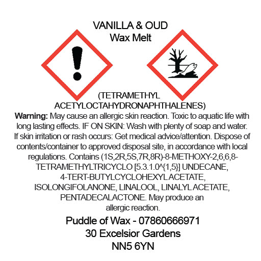 Vanilla & Oud Wax Melts