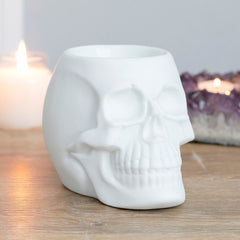 White Skull Tealight Burner